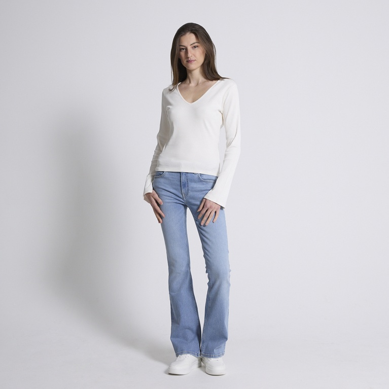 Ribbestrikket topp "Milja" Ribbestrikket topp "Milja"